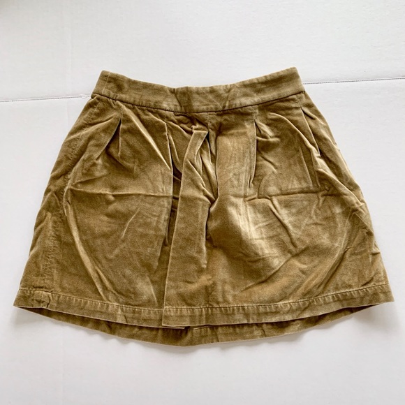 FRENCHI Pleated Skirt Velvet Feel/ Camel Color - Picture 2 of 6